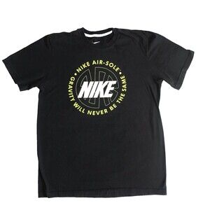 Nike Air Sole T Shirt Black Volt M Regular Fit Gravity Will Never Be The Same